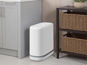 white small living trash can