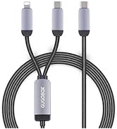 GUGOBOX 2-in-1 USB C Fast Charging Cable 6.9FT, Dual Connector (USB-C &amp; iOS) for Simultaneous Fas...