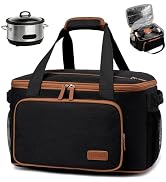 LEDAOU Crockpot Carrier Bag for 6-8 Qt Slow Cookers, Insulated Travel Case | Crock Pot Carrying B...