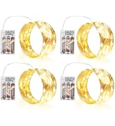 SINAMER Fairy Lights Battery Operated, 4 Packs 5m 50LED Led Mini Twinkle Copper Wire Firefly Star...