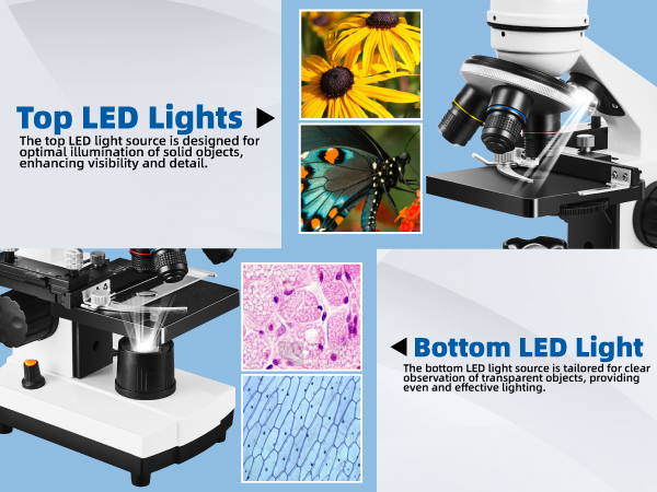 Monocular Microscope with LED Light