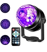 Litake UV Black Lights for Glow Party, 6W LED Disco Ball Strobe Lights for Dark Party Supplies, S...