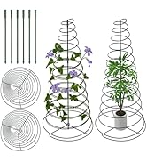 2 Pcs Garden Trellis for Climbing Plants Outdoors, 53 Inch Rustproof Metal Plant Stand Climbing S...