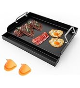 MOASKER Flat Top Griddle Insert for Outdoor Gas Grill, Universal Cast Iron Griddle for Charcoal G...