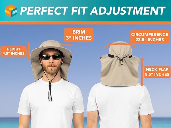 outdoor sun hat with uv protection neck flap men
