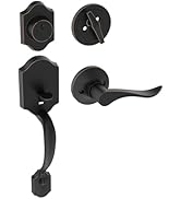 HOSOM Front Door Handle and Deadbolt Set, Front Door Lock Set with Reversible Handle Lever Entry ...