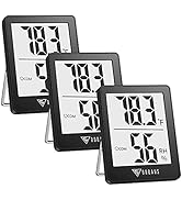 DOQAUS Digital Hygrometer Indoor Thermometer 3 Pack, Room Thermometer with 5s Fast Refresh, Accur...
