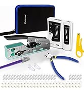 VCELINK RJ45 Crimp Tool Kit 105-in-1 for CAT7/CAT6A/CAT6/CAT5E/CAT5 Connectors, Includes Crimper ...
