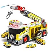 2025 Fire Truck Toys for Toddler Boys, Large 13.5-inch Fire Truck with Ladder &amp; 6 Alloy Cars, Big...