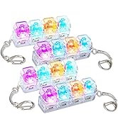 4 Pcs Keyboard Fidget Toy, Keyboard Keychain Clicker 4-in-1 Transparent Clicky Button with LED Li...