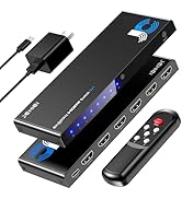 JCHICI HDMI Switch 5 in 1 Out 8K@60Hz 4K@120Hz - HDMI 2.1 Switcher with Remote, Auto-Switching - ...