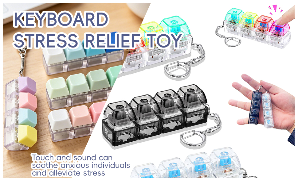 3-Pack Keyboard Fidget Keychain