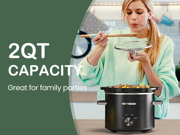2 QT Small Slow Cooker
