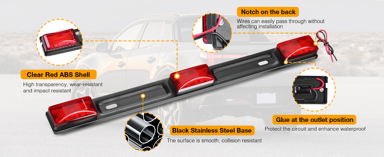 14.2inch 9 LED Marker Tail Trailer Light Bar