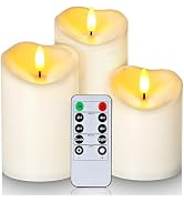 Homemory Outdoor Waterproof Flameless Candles, LED Candle with Remote and Timer, Battery Operated...