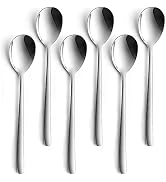 AYFDISHS Korean Spoon, 6 Pieces Soup Spoons Stainless Steel, Korean Spoons with Long Handles, 8 I...