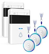 Caregiver Pager, Wireless Call Button for Elderly/Senior at Home, 500 Feet Medical Life Alert Sys...