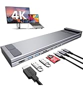 Mukiya USB C Laptop Docking Station Stand, Dock Tablet Stand, 8 in 1 USB C Hub with 4K HDMI, 2 US...