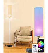 Smart Floor Lamp Works with Alexa &amp; Google Home, Color Changing Stepless Dimmable for Living Room...