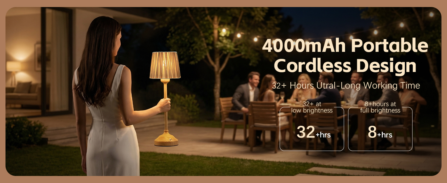 4000mAh Portable Cordless Design table lamp