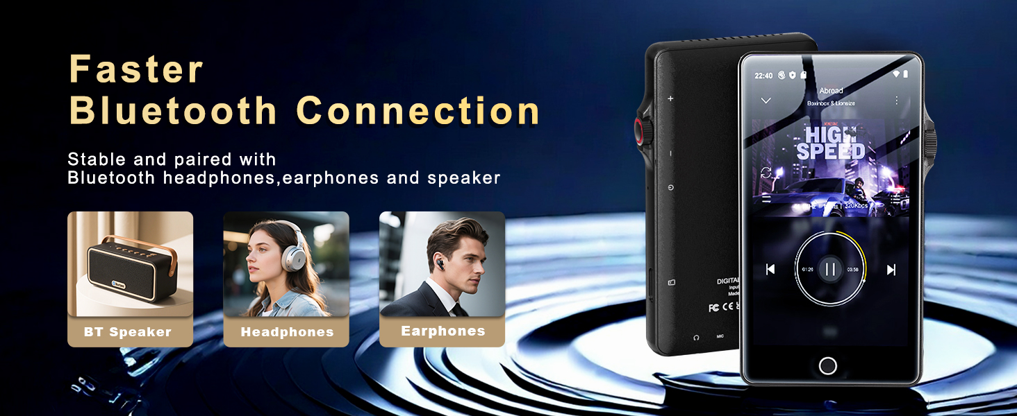 MP3 Player with Bluetooth and WiFi
