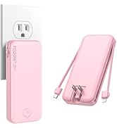 Nusyddy Portable Charger, 10000mAh PD20W Fast Charging Power Bank with Built-in Cables &amp; Wall Plu...