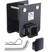 Ohuhu RV Bumper Hitch 2" Receiver Adapter with Hitch Pin &amp; Hitch Cover, Openning 3500 LBS Capacit...