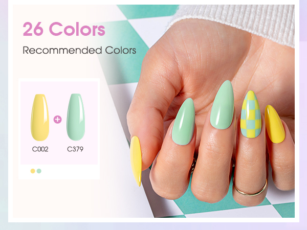 yellow green gel color nail polish