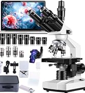 Woehrsh Compound Trinocular Microscope 40X-5000X Magnification, Laboratory Grade microscope for a...