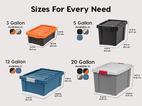 Lockable Storage Bins with Lids Heavy Duty, Stackable Containers, Garage Organizing Bins Moving Tubs