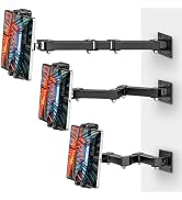 BAISHUN Tablet Wall Mount Holder, 3-Stage Extendable Arm, 360° Rotating Under Cabinet or Wall Mou...