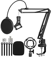 Luling Arts Boom Arm Suspension Mic Boom Arm Heavy Duty Microphone Arm for Blue Yeti, Hyperx Quad...