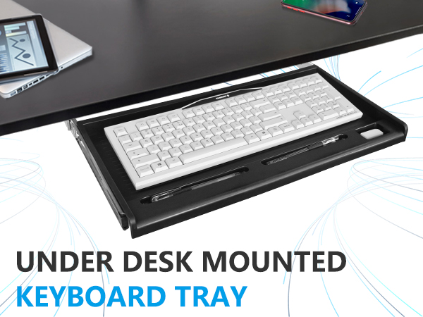 keyboard tray under desk slide