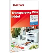 Hartwii Fast-Drying Inkjet Transparency Film 20 Sheets 11x17 inches Applicable for Inkjet Printer...