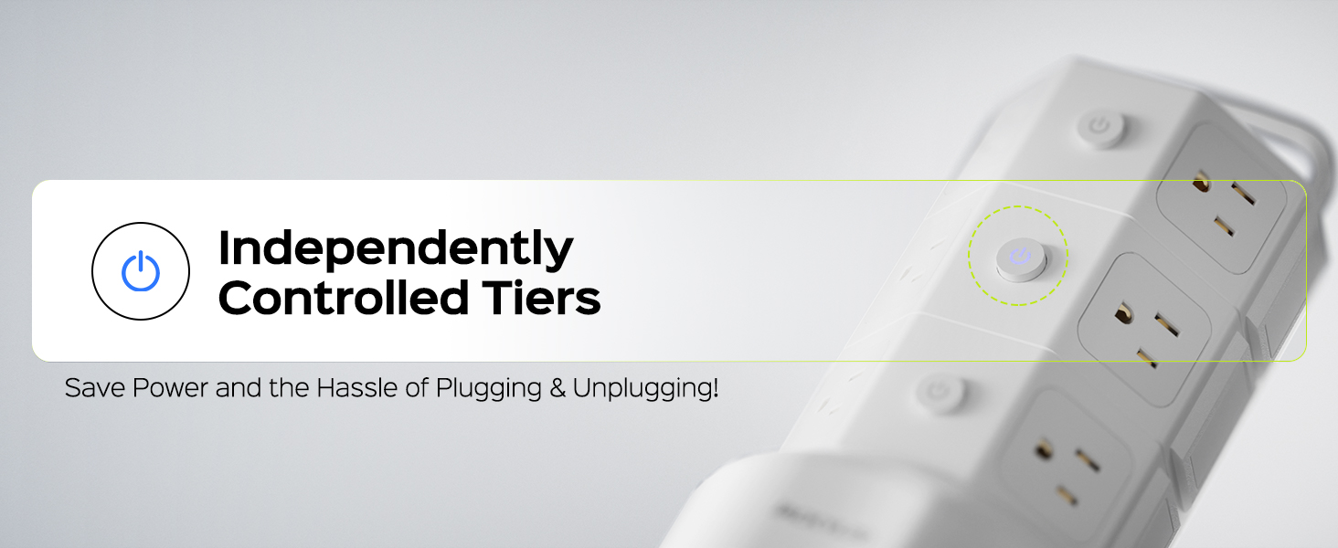 power strip with 3 independent switches