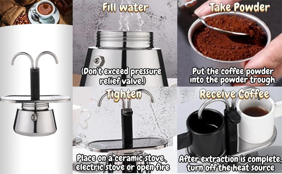 stainless steel stovetop espresso maker