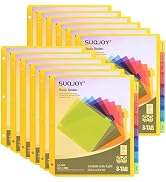 SUQJOY 8-Tab Dividers for 3 ring binder, 96 Count Binder Dividers with Pockets, Subject Dividers,...