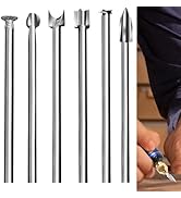 BAIQI Wood Carving Tools Set 6 Different Drill Bits for Rotary Tools DIY Carving Crafts Shape 3mm...