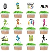 FOZEE Running Cupcake Toppers, Runner Party Decor, Running Themed Cupcake Picks, Running Birthday...