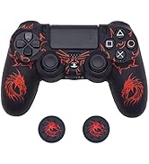 Skin for PS4 Controller, BRHE Anti-Slip Grip Silicone Cover Protector Case Compatible with PS4 Sl...