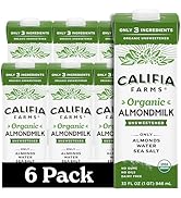Califia Farms - Organic Unsweetened Almond Milk, 32 Oz (Pack of 6), Dairy Free, Vegan, Plant Base...