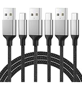 3FT USB to USB C Cable 3A, 3Pack USB Type C iPhone 15 Fast Charging Cable, 3 Foot Braided USB A t...