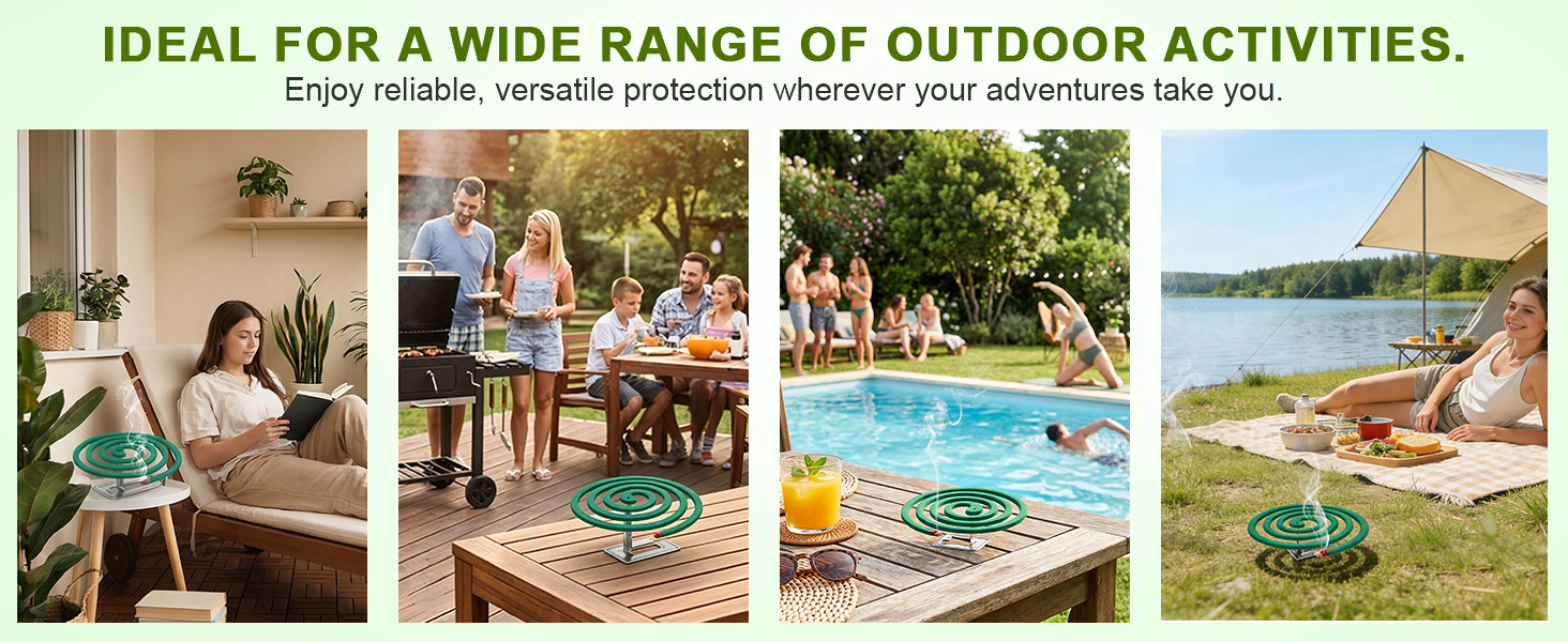 Natural mosquito repellent coils are suitable for outdoor activities, such as BBQ, party, picnic