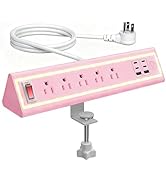 NYYTGE Desk Clamp Power Strip with Nightlight, 40W Fast Charging, 10FT Extension Cord, 4x20W USB-...