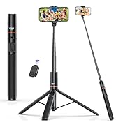 VRIG 63" Phone Selfie Stick Tripod,Extendable Cell Phone Tripod Stand with Wireless Remote, Porta...