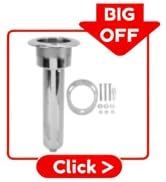 Heavy Duty Stainless Steel Deluxe Rod Holders, 2 in 1 Flush Mount Fishing Rod Pole Holders, 0 15 ...