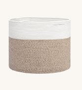 Goodpick Large Cotton Rope Basket, Blanket Basket Living Room 15.8