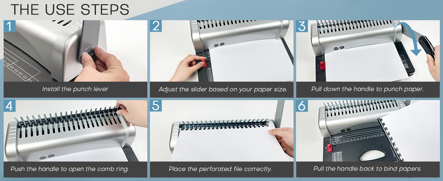 MYFULLY Comb Binding Machine, 21-Holes, 450 Sheets