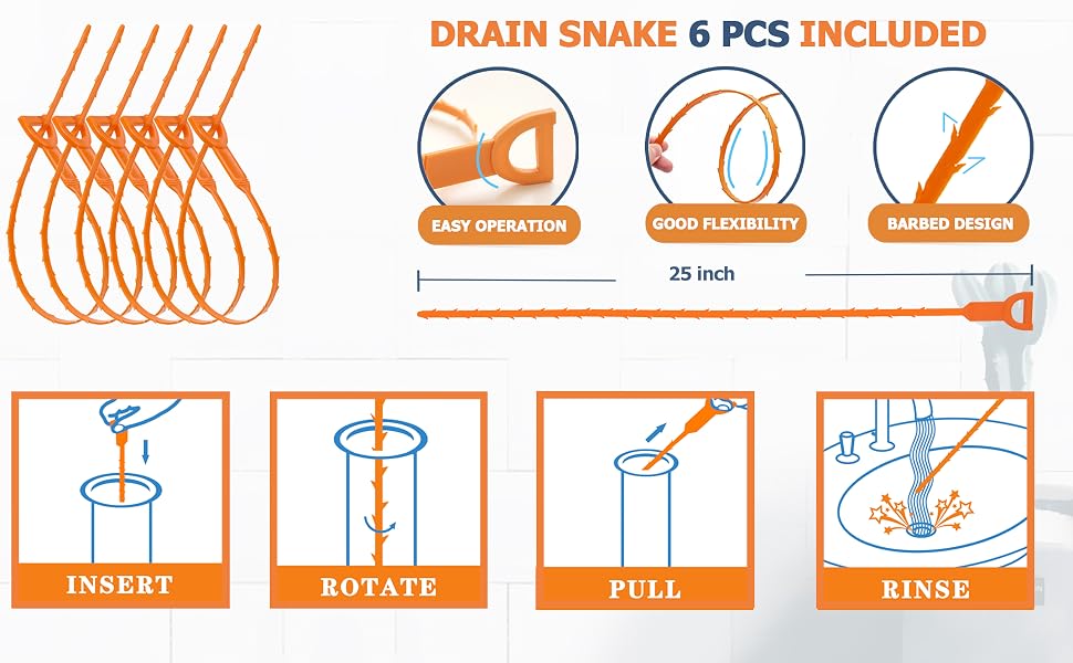 Drain snake for hair