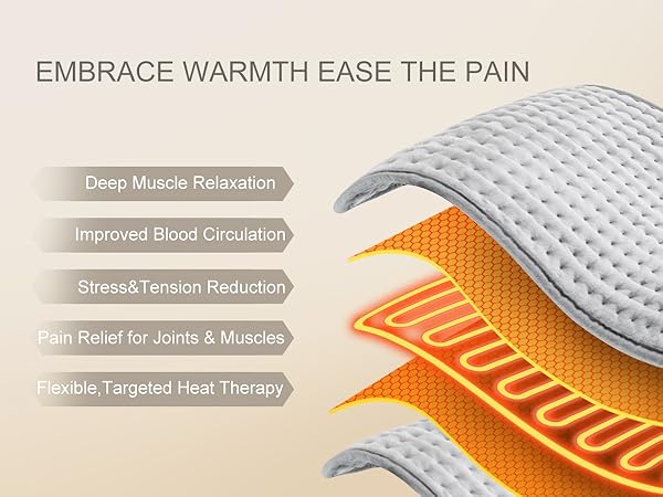 electric heated pad, neck shoulders back heating pad, extral large menstrual heat pad
